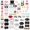 72 Pc Wedding Photo Booth Props for Bridal Shower, Bachelorette Party, Selfies